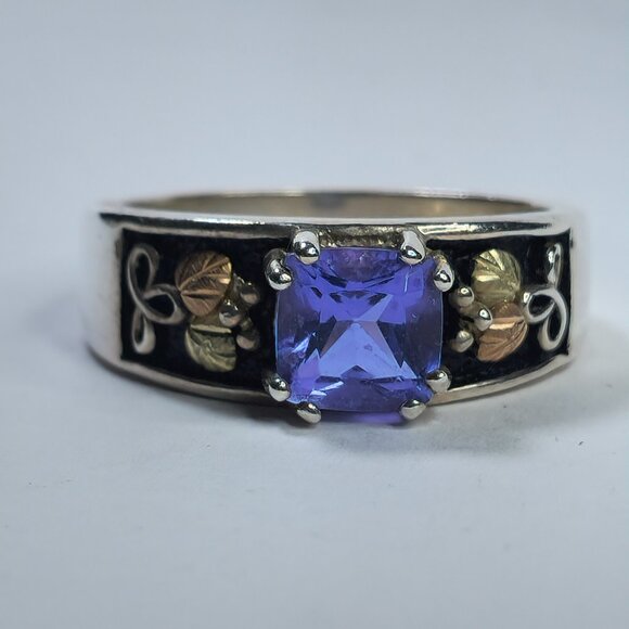 Black Hills Jewelry - Black hills Ring‎ 925 Sterling Silver 12k Rose Yellow Gold Purple Amethyst 9.75